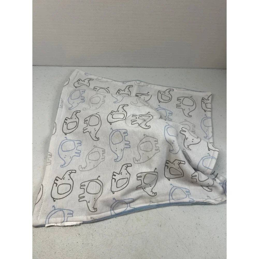 Blue Elephant Baby Security Blanket Lovey Sketched Elephant Print Unbranded